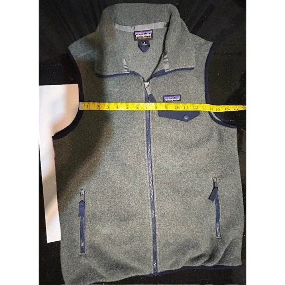 Patagonia Snap T Vest Women Synchilla Grey Fleece Full Zip Forge Athletic Boho S - Picture 7 of 12